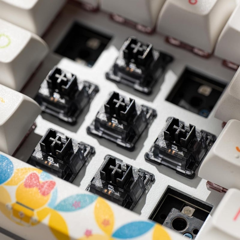 AKKO مفتاح V3 كريمي أسود برو مع عمود مقاوم للغبار للوحة مفاتيح الألعاب الميكانيكية، مفاتيح خطية 5 دبابيس (45 قطعة) - Image 4